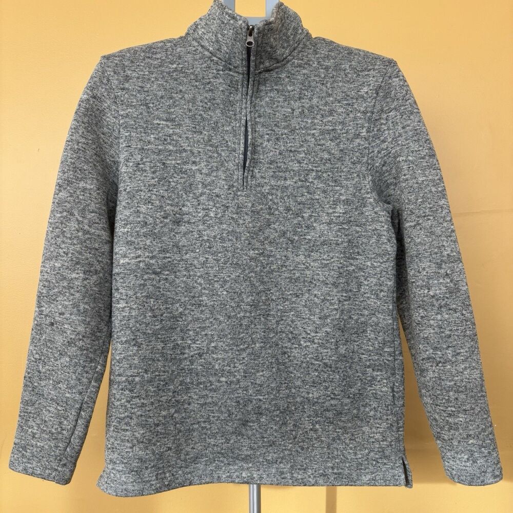 Beverly Hills Polo Club men's Small Gray quarter-zip pullover sweater Charcoal